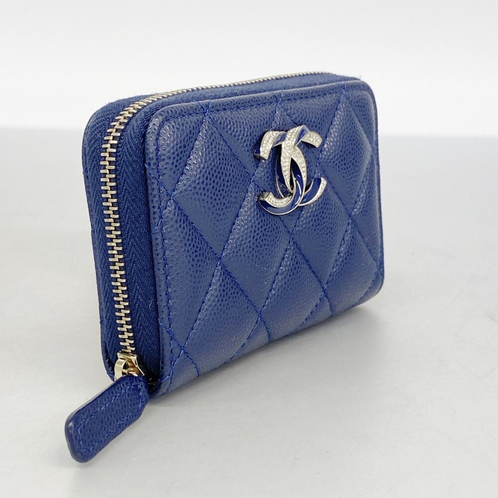 CHANEL Authentic Blue Caviar Leather Wallet - Picture 2 of 6